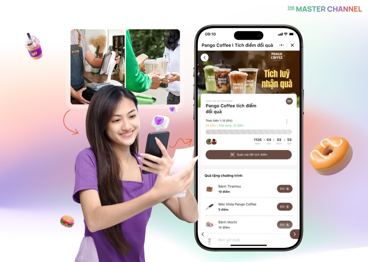 Khách hàng có th?quét mã QR trên hóa đơn và tích điểm nhanh chóng sau khi mua hàng.